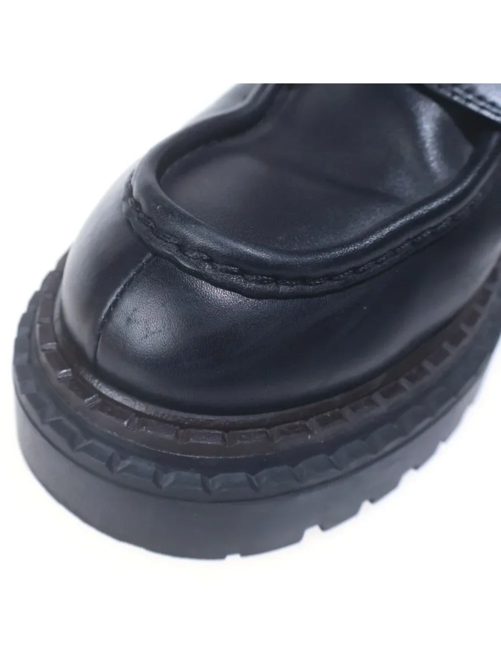 Prada Leather Loafers Shoes Chunky Sole Black